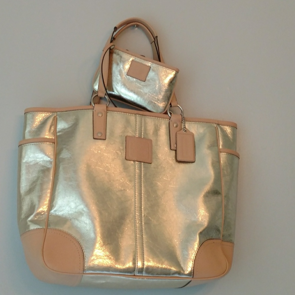 Coach Gold Metallic Carry All